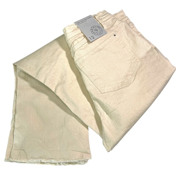 Cupio Denim - NEW Cupio 12 Cream Bootcut Mid-Rise Jeans Raw Hem The Daydreamer Minimalist Boho